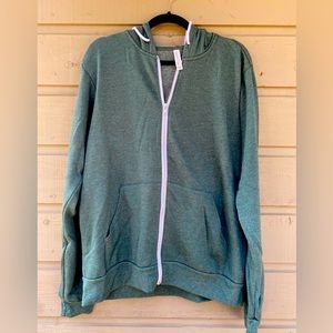 Men’s large - Bella and canvas fleece lined hoodie - olive green